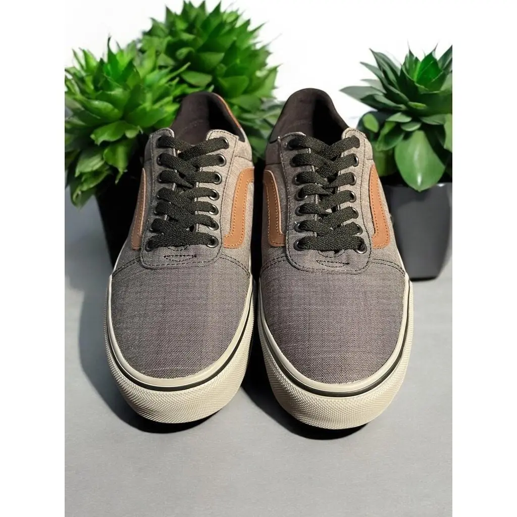 Men`s Vans Ward Deluxe Textile Gray Brown Shoes Sneakers Size 8.5