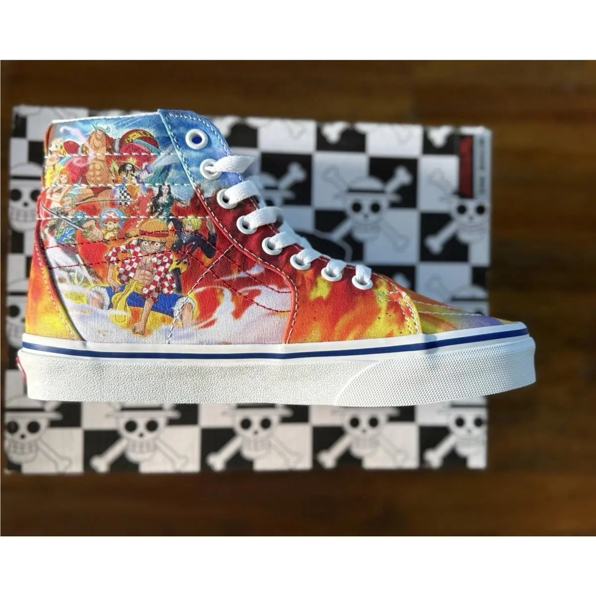 Vans Sk8 Hi One Piece Punk Hazard Multi Anime Shoes Women`s 5.5/Men`s 4.0