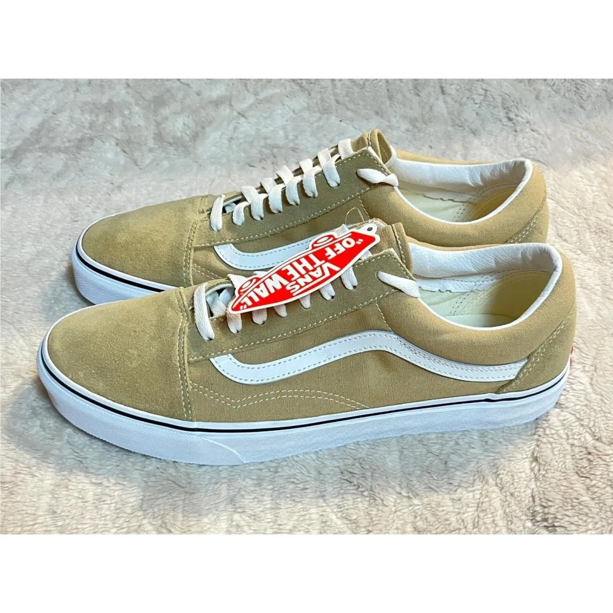 Vans Old Skool Beige Mens 11.5 Suede Shoes Canvas Low Top Skate 751505