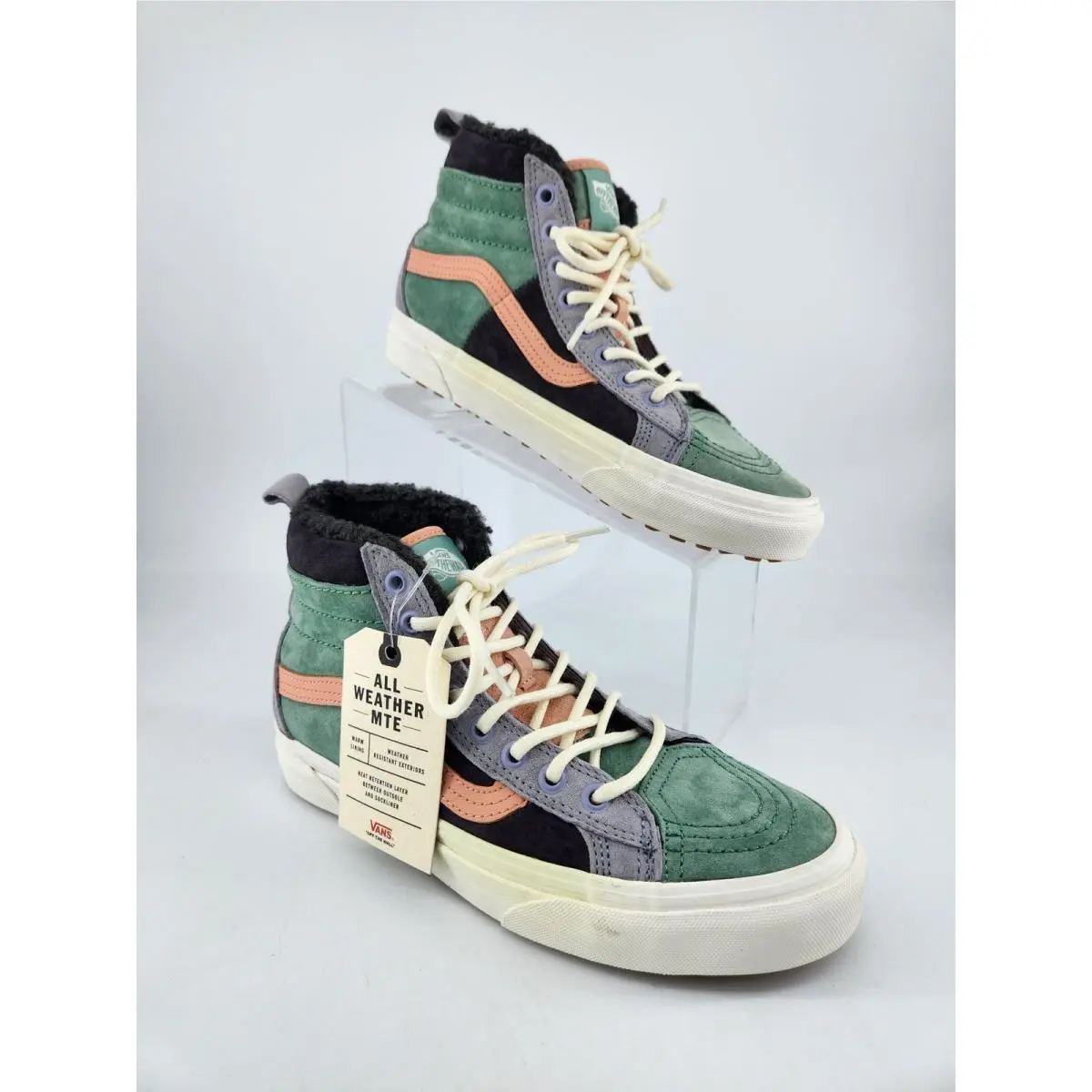 Vans Sk8-Hi Mte 360 Sneakers Women 7 Men 5.5 Green Multi Suede Weatherproof