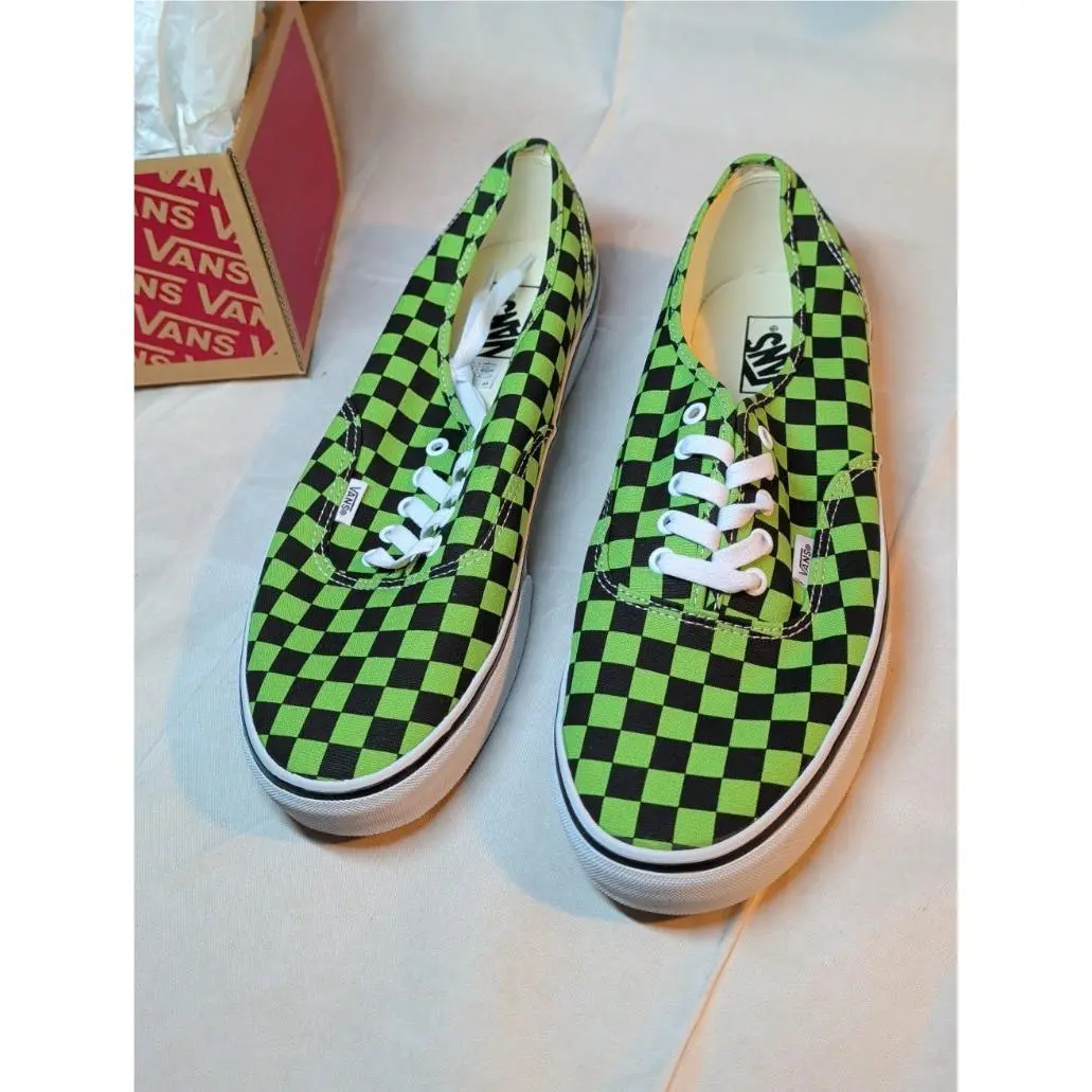 Vans Authentic Checkerboard Green Black Mens Size 13 VN000D7Y203