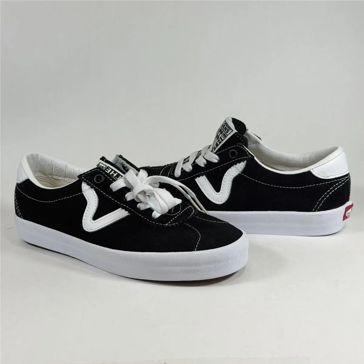 Vans Size-6.5 Womens Unisex Sport Low Skate Sneakers Shoes Black/white Retro