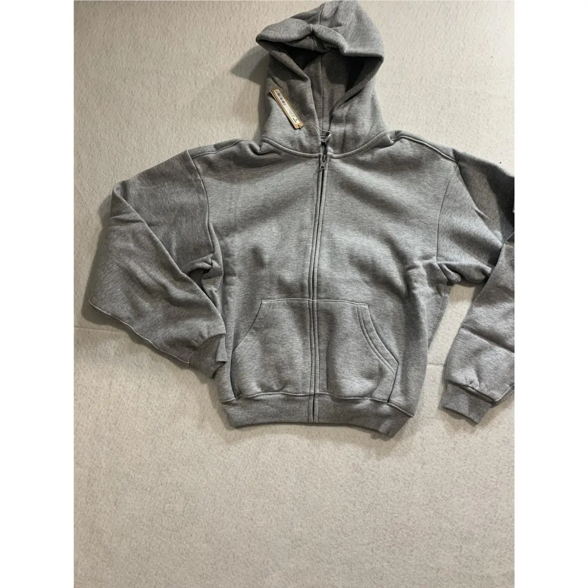 Skims Heather Grey Fleece Hoodie Zip-up Jacket. Size Extra Small