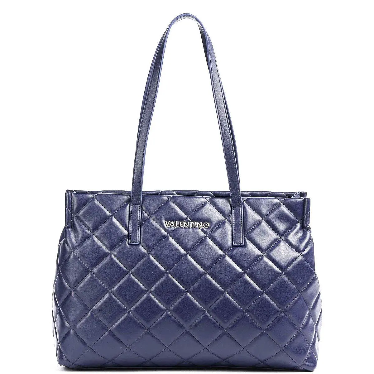 Valentino Ocarina Shopper Diamond Quilt Tote Womens Bag In Blue