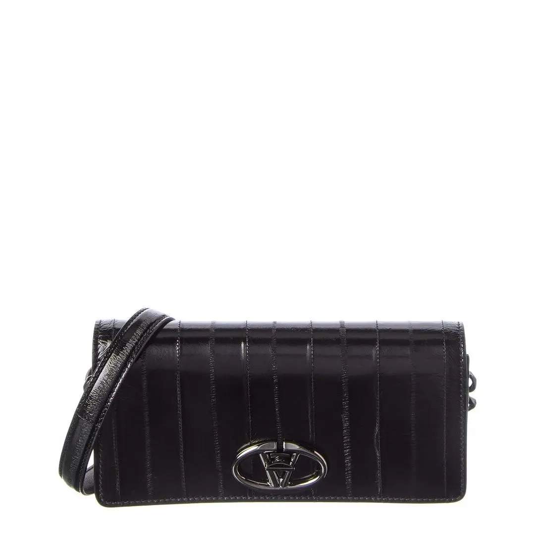 Valentino Vlogo Signature Leather Pouch Women`s Black