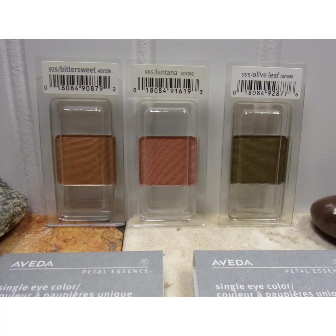 Aveda Petal Essence Eye Color Shadow Olive Leaf Bittersweet Lantana Lot of 3