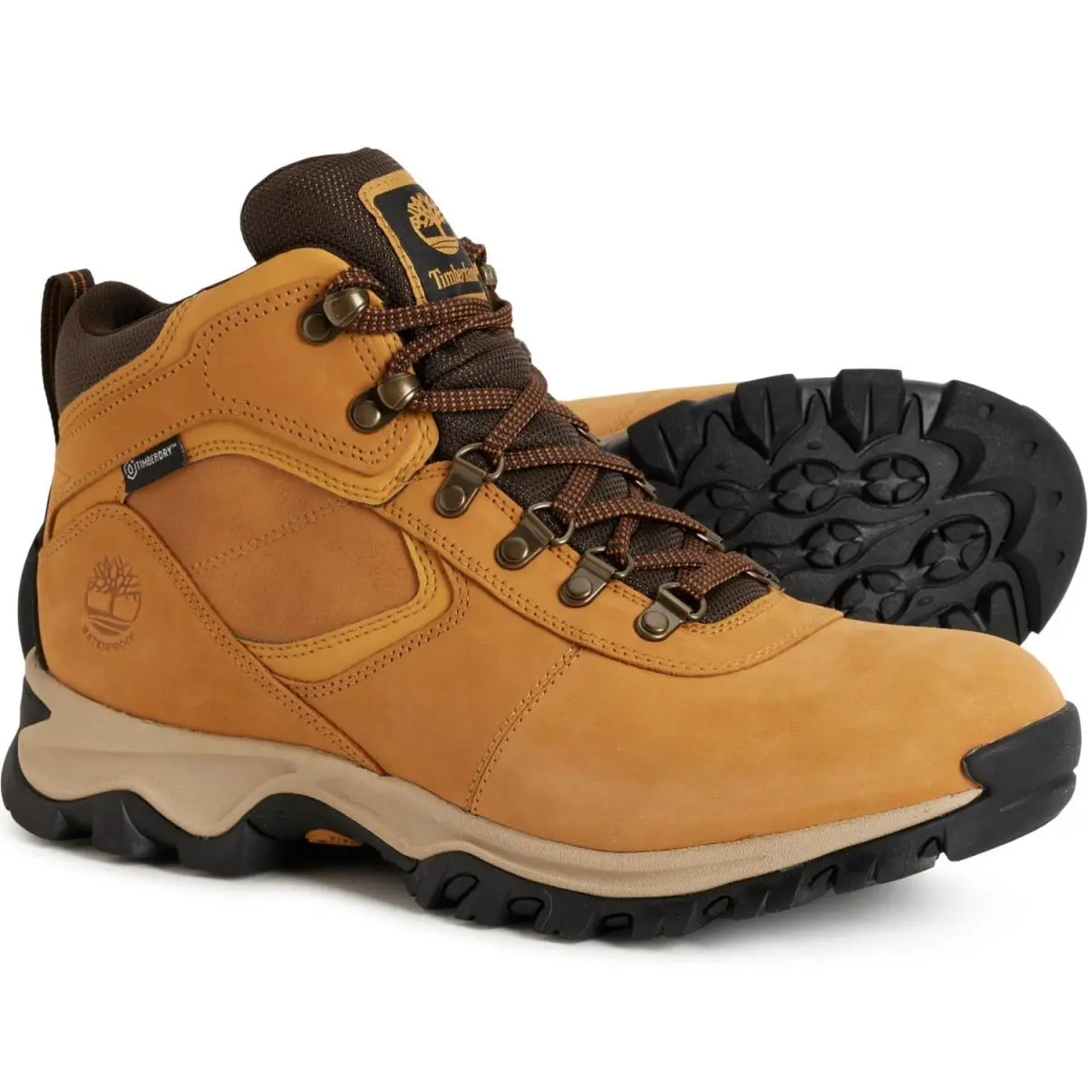 Timberland Mt Maddsen Mid Hiking Boots Waterproof Nubuck Mens - Wheat