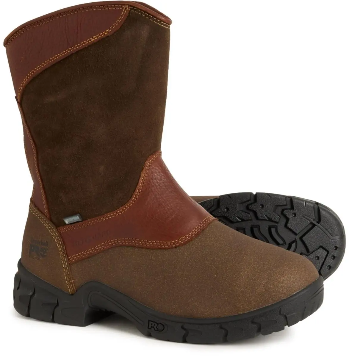 Timberland Pro Excave Met Guard Boots Waterproof Steel Toe Leather Mens - Brown