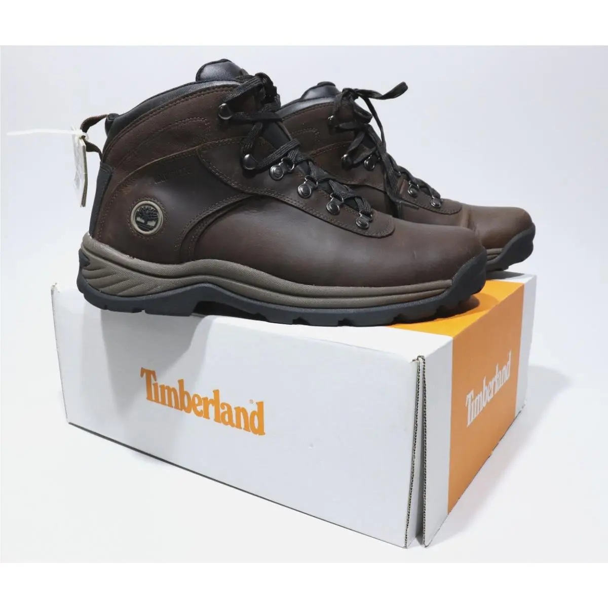Timberland Flume Mens Mid Full Grain Leather Waterproof Hiking Boots Brown-new
