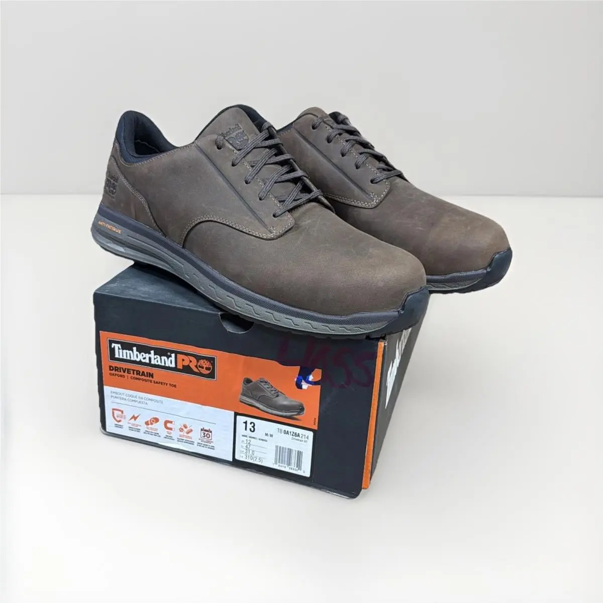 Timberland Pro Drivetrain Oxford Composite Safety Toe Brown Work Shoe Mens 13 M