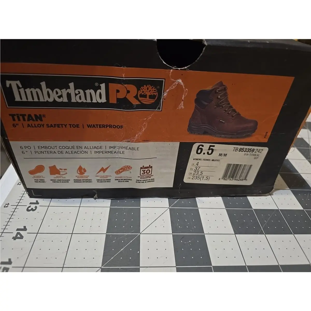 Timberland Pro Titan 6 Brown Leather 26078 Alloy Safety Toe Waterproof Women6.5
