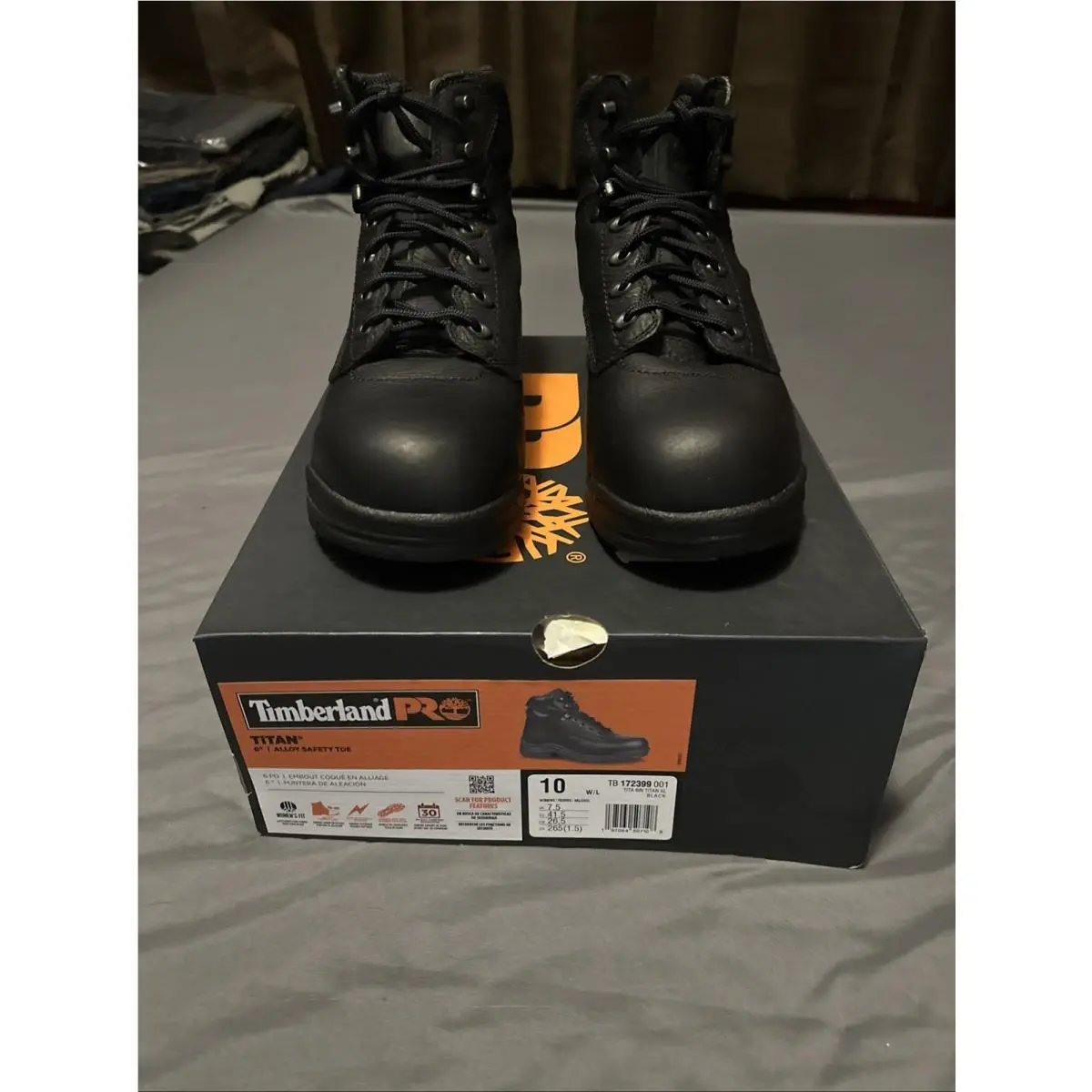 Women`s Timberland Pro 6 Inch Titan Alloy Safety Toe Shoe Size 10 Wide Blk
