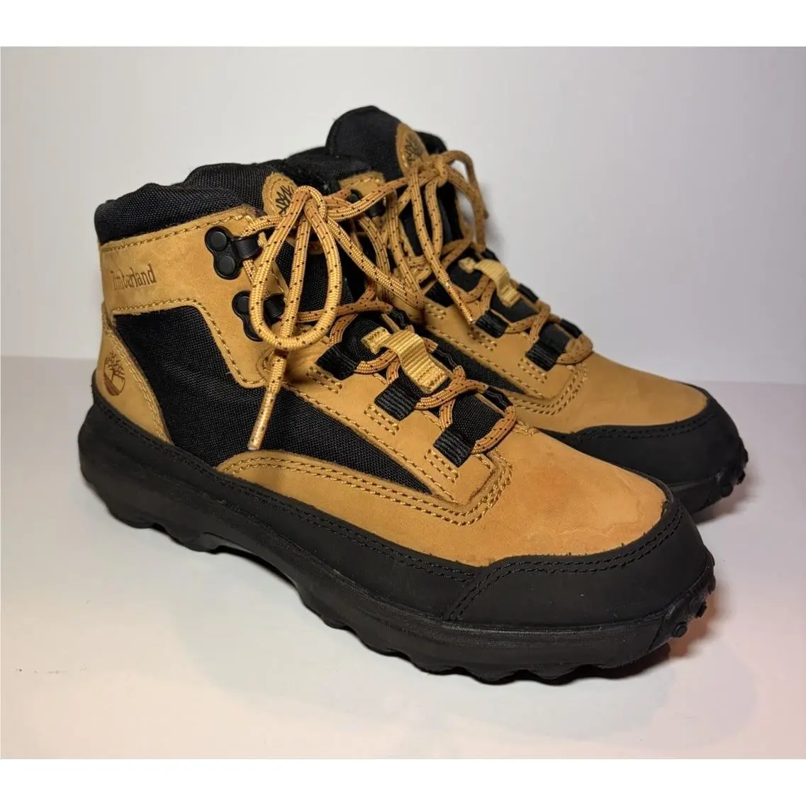 Timberland Converge Mid Wheat Black Nubuck Boots 2 Youth Juniors Greenstride