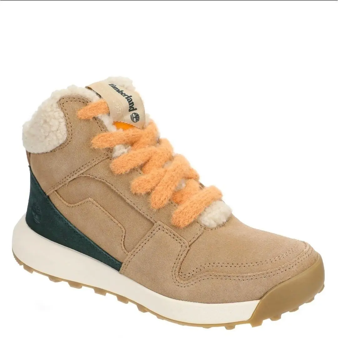 Timberland Retro Swift High Top Sneakers Womens 8 Beige Suede Fur Boots