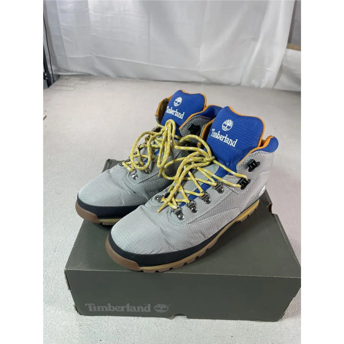 Timberland Boots Mens Size 14 Gray Euro Hiker Trail Ankle Shoe Hiking Work A2Q9D