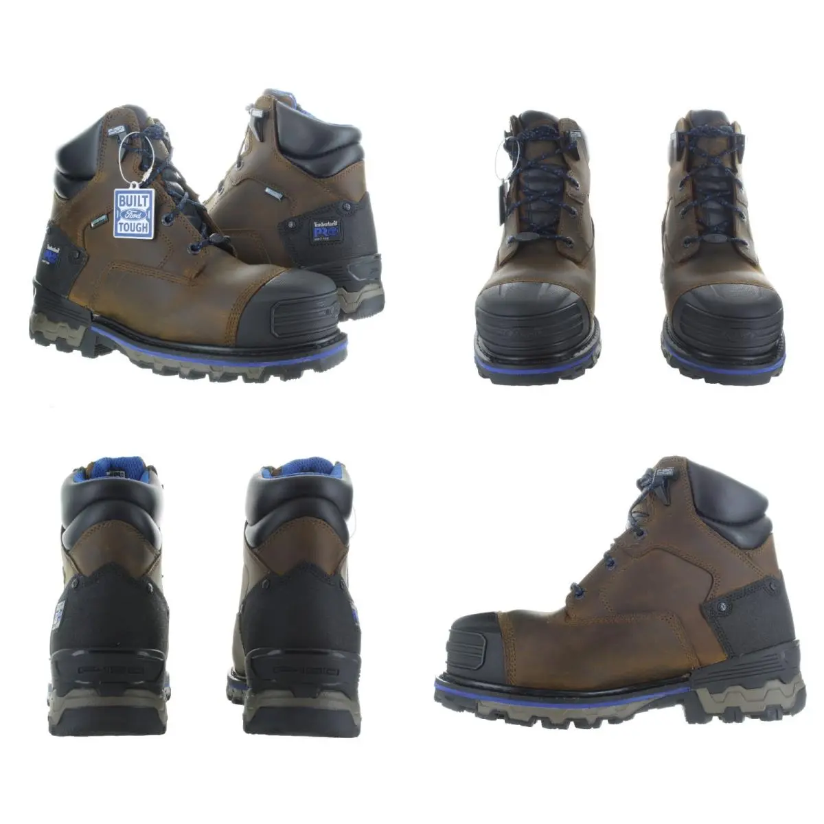 Timberland Pro® Men`s Boondock 6 X Ford Brown - Blue Work Boots Size 8 W - Brown, Blue