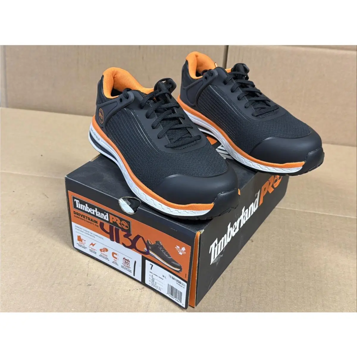 Timberland Pro Drivetrain Comp Safety Toe Black Sneaker Mens Sz 7 W/l