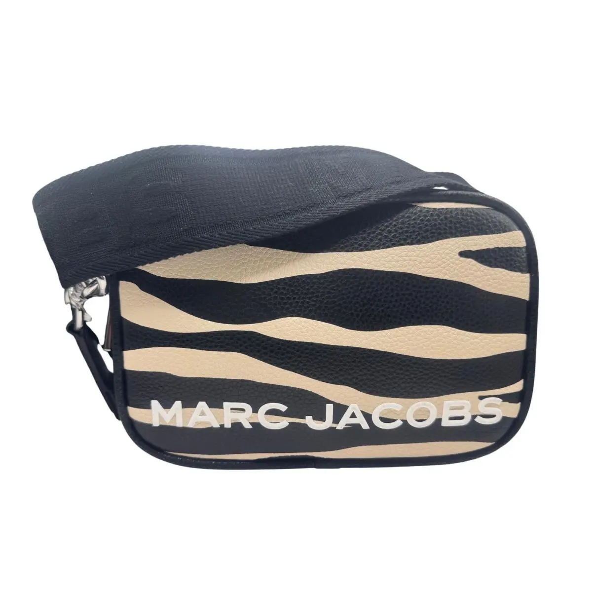 Marc Jacobs Zebra Print Camera Bag Black White Crossbody with Guitar Strap
