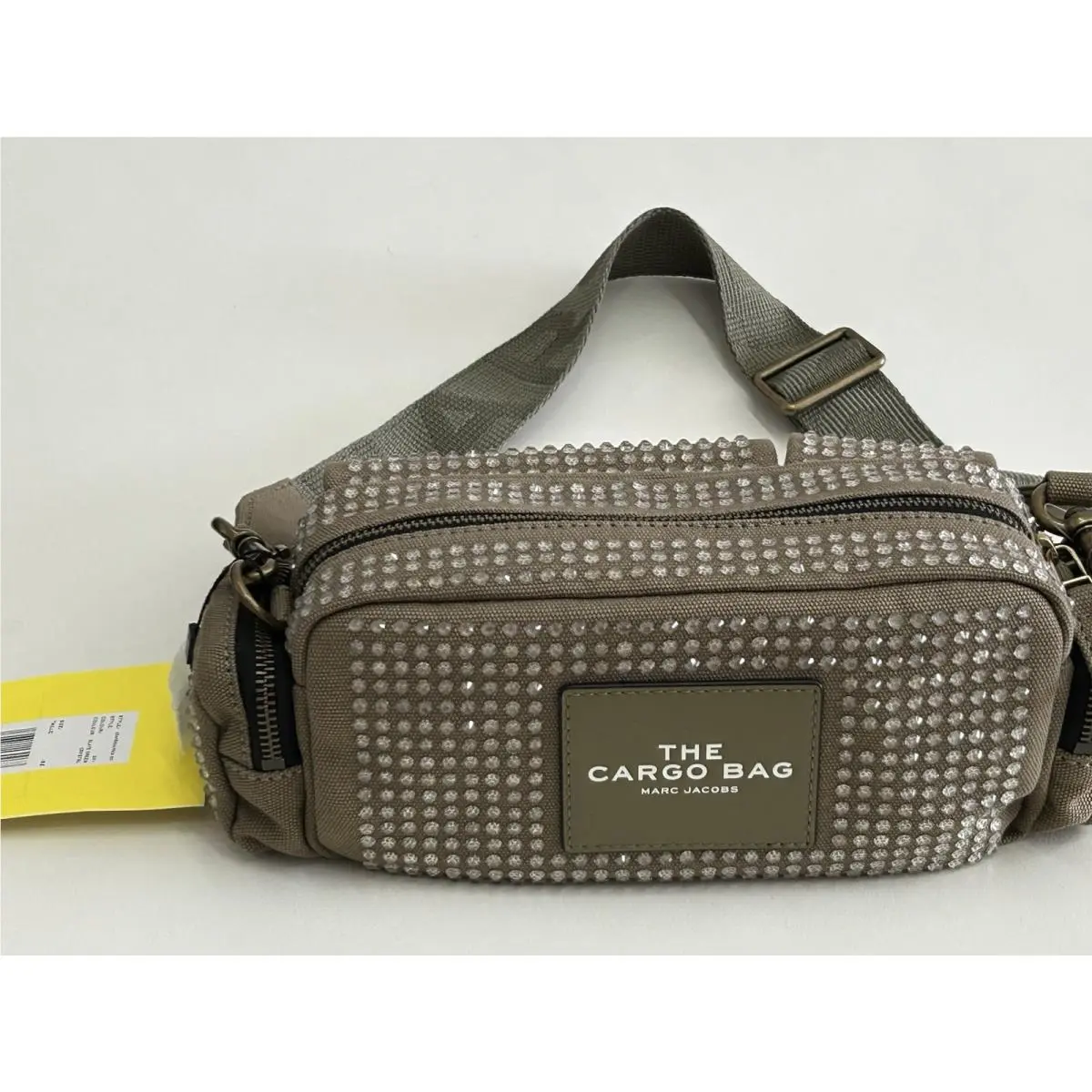 Marc Jacobs Crystal Canvas Cargo Bag Slate Green Rhinestone Crossbody by Marc By Marc Jacobs