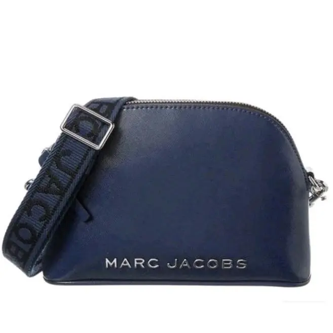 Marc Jacobs Small Dome Leather Women`s Crossbody Bag Azure Blue