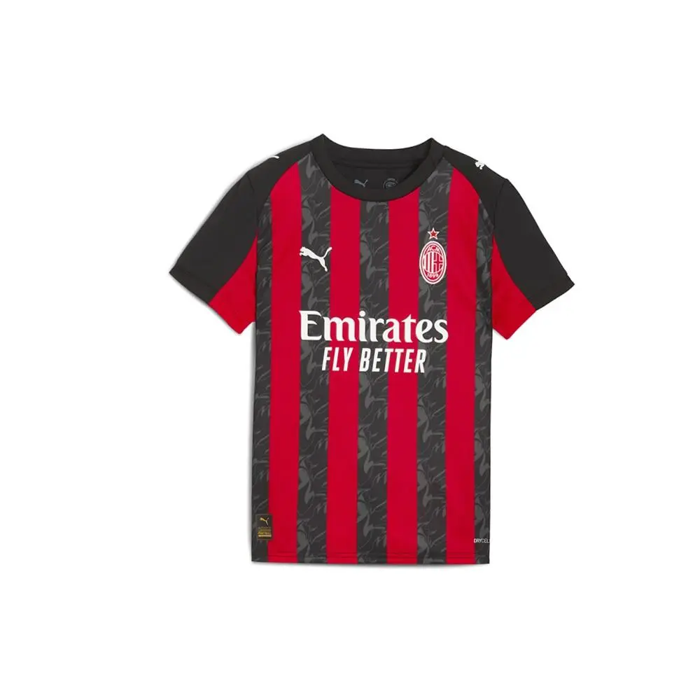 Puma Ac Milan Home Crew Neck Short Sleeve Jersey Youth Boys Red 7799650