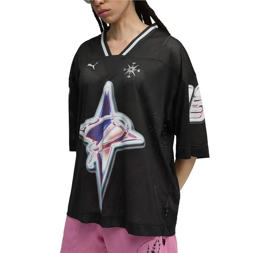 Puma clothing - PUMA Shooting Stars VNeck Short Sleeve Jersey - 63285102 - Black 8