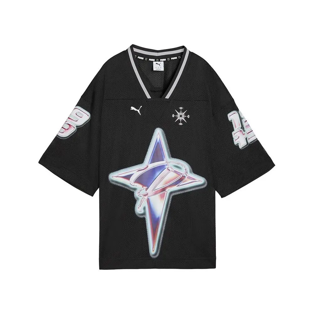 Puma clothing - PUMA Shooting Stars VNeck Short Sleeve Jersey - 63285102 - Black 6