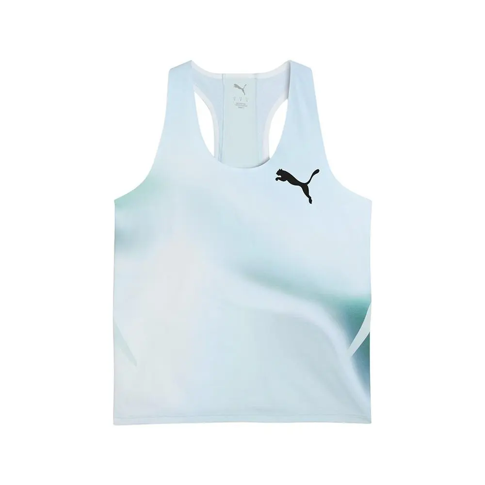 Puma Lightspeed Ultraweave Lightweight Running Singlet Tank Top Womens Blue Casu