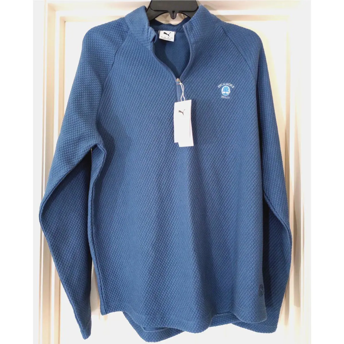 Puma Boulder 2.0 Sycamore Hills Golf Club Mens 1/4 Zip Pullover Blue Sz M