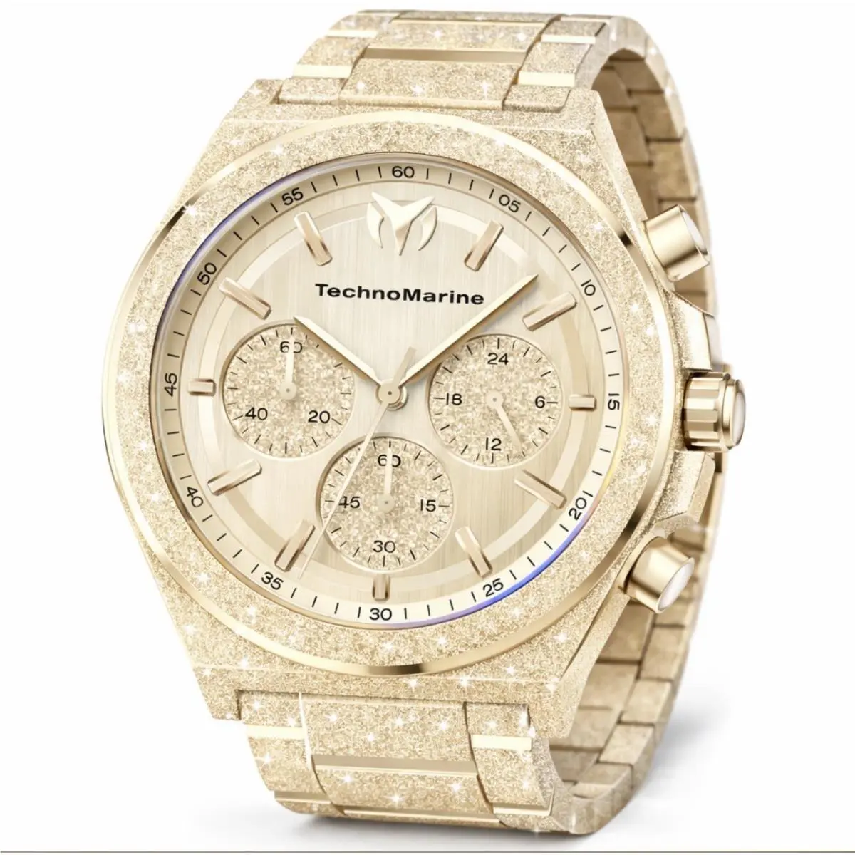 Technomarine Ocean Emperor Men`s Watch Chronograph 43mm Gold TM-318153