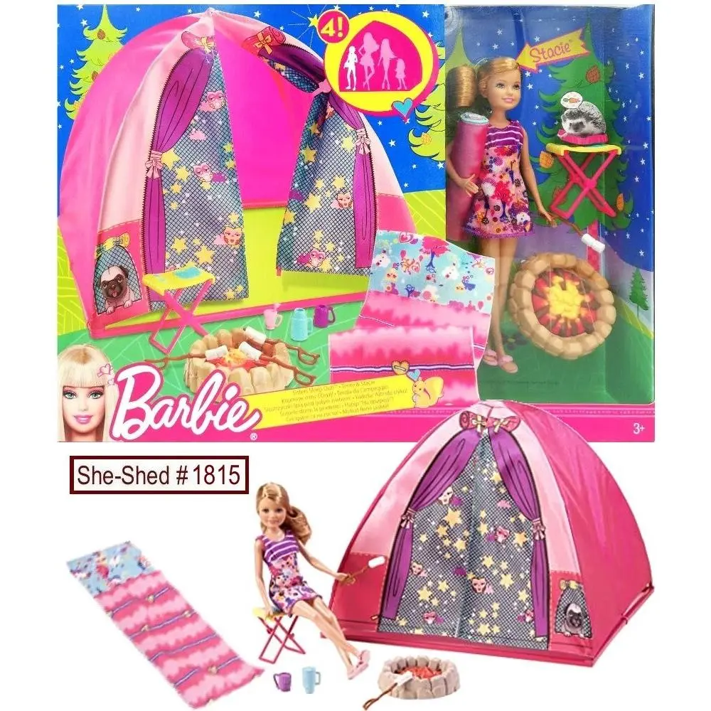 Barbie Sisters Camping Sleep Out Playset V4401 Stacie Tent 2011 Mattel Vgc