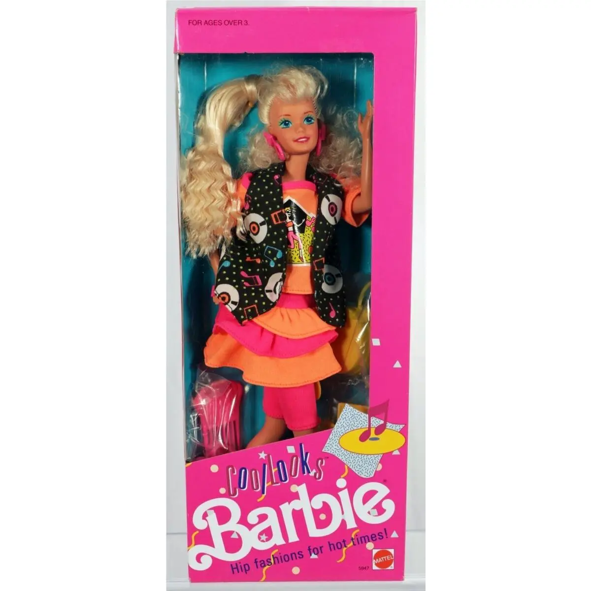 Vintage Cool Looks Barbie Doll - 5947 Never Removed From Box 1990 Mattel