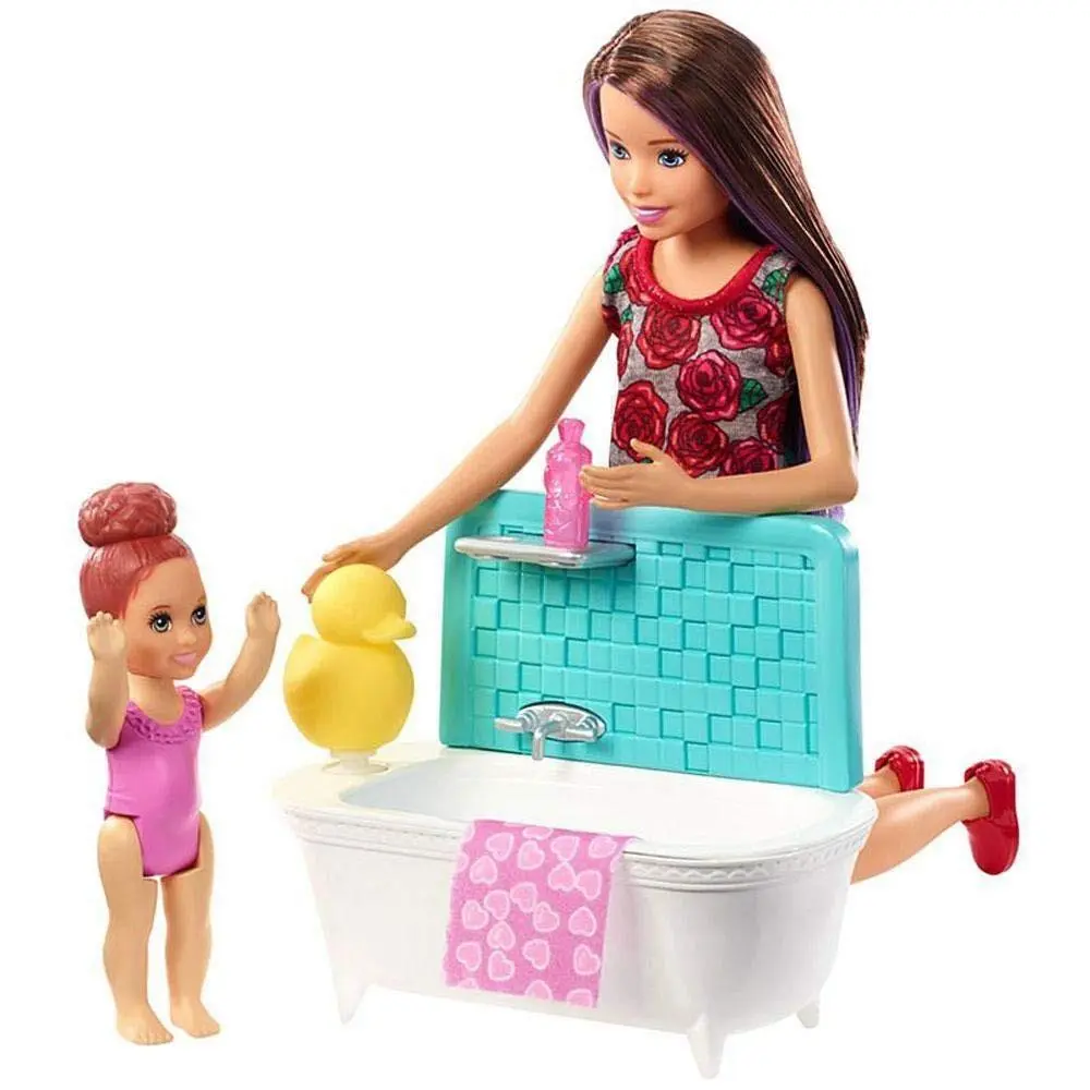 Barbie Skipper Babysitters Inc. Bathtime Playset Brunette