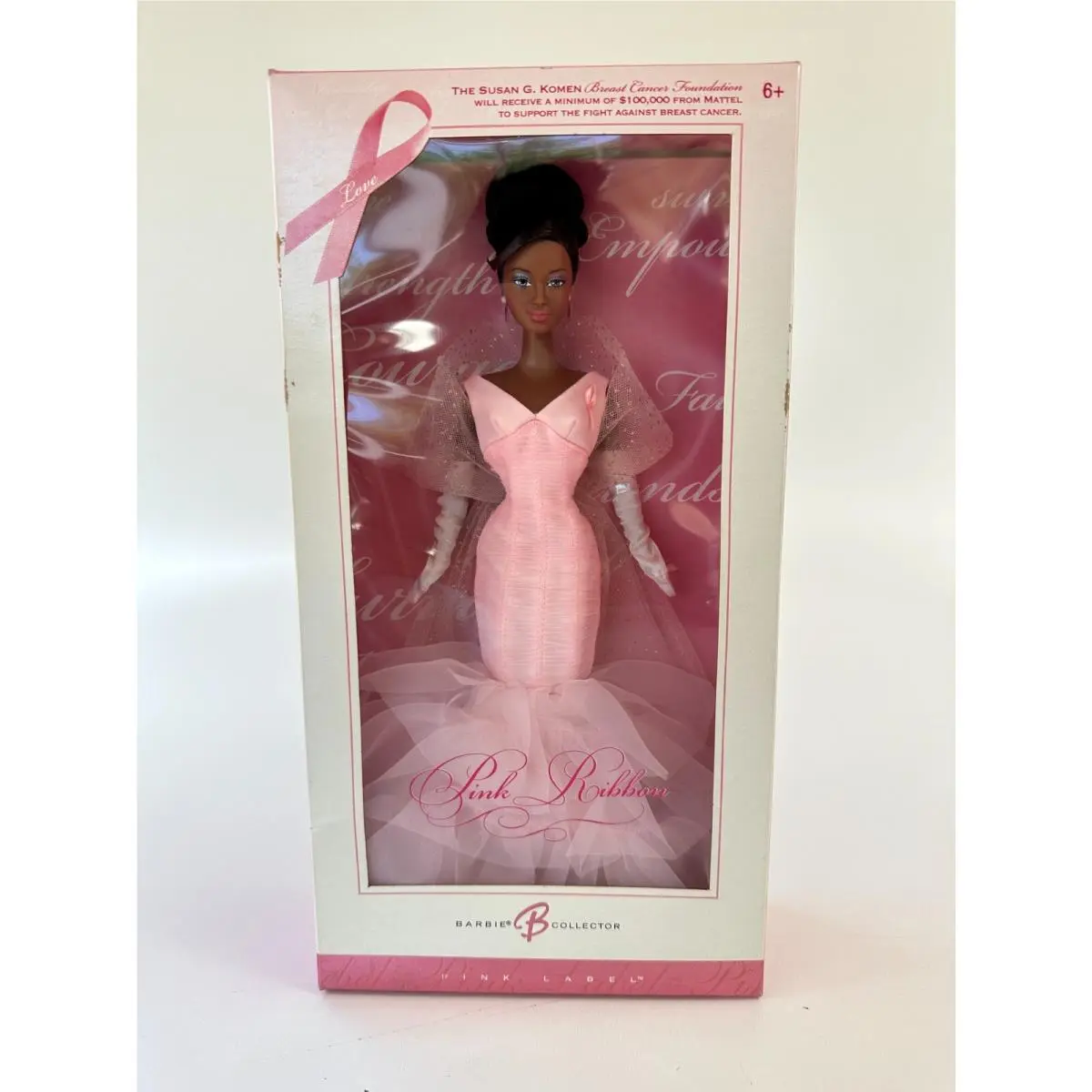 2006 Barbie Collector Pink Label Pink Ribbon Rare African-american Mattel K7813