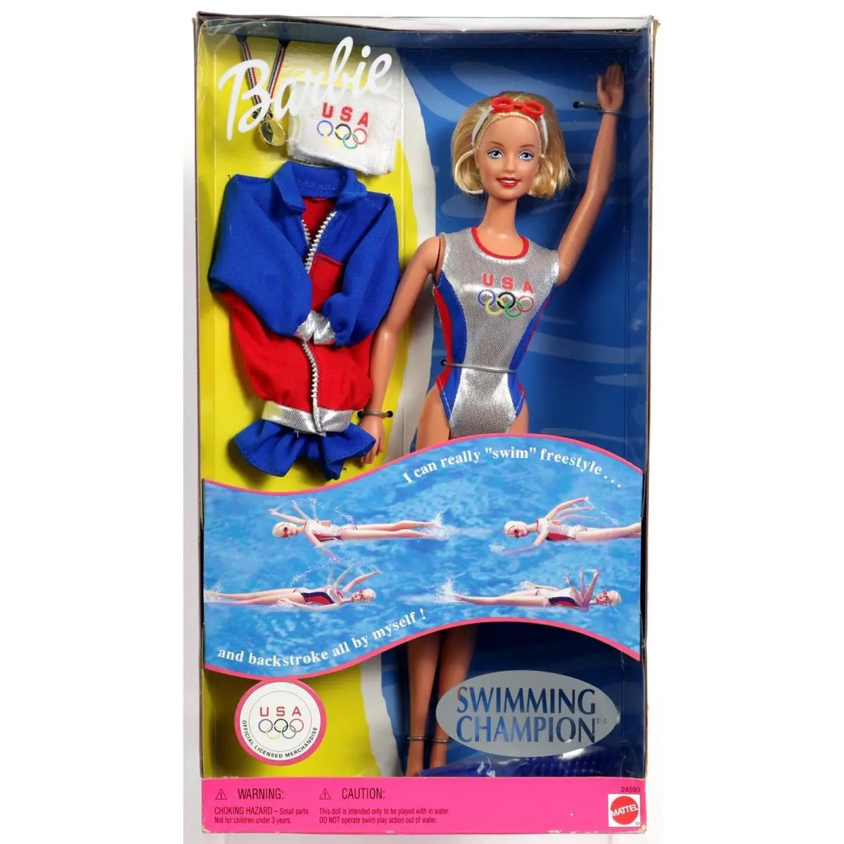 Barbie Doll Swimming Champion Usa Olympic Team - 24590 Nrfp 1999 by Mattel Inc