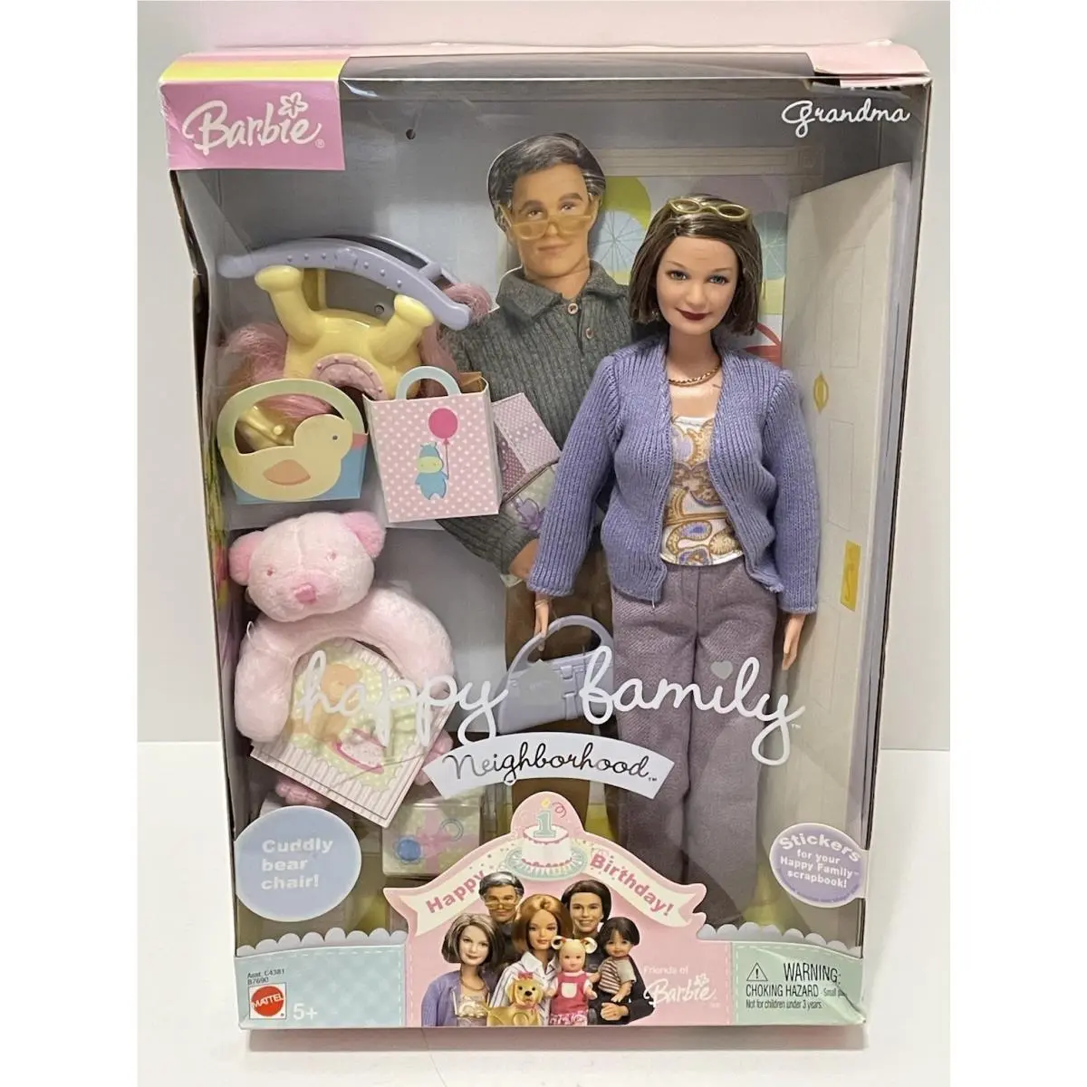 Barbie Grandma Happy Family Neighborhood 2003 Rocking Horse Loose -001