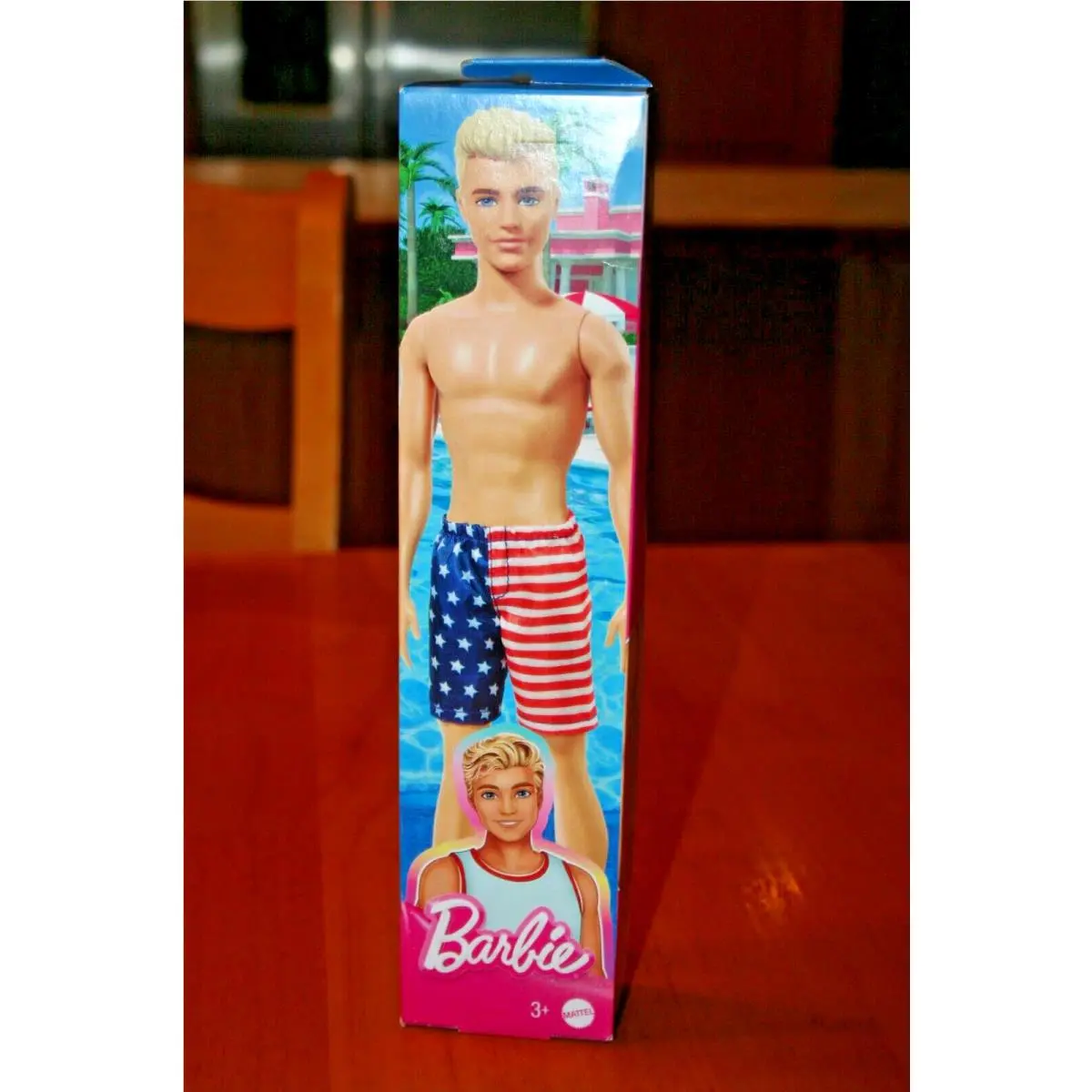 in Foreign Box Ken in American Flag Swimsuit
