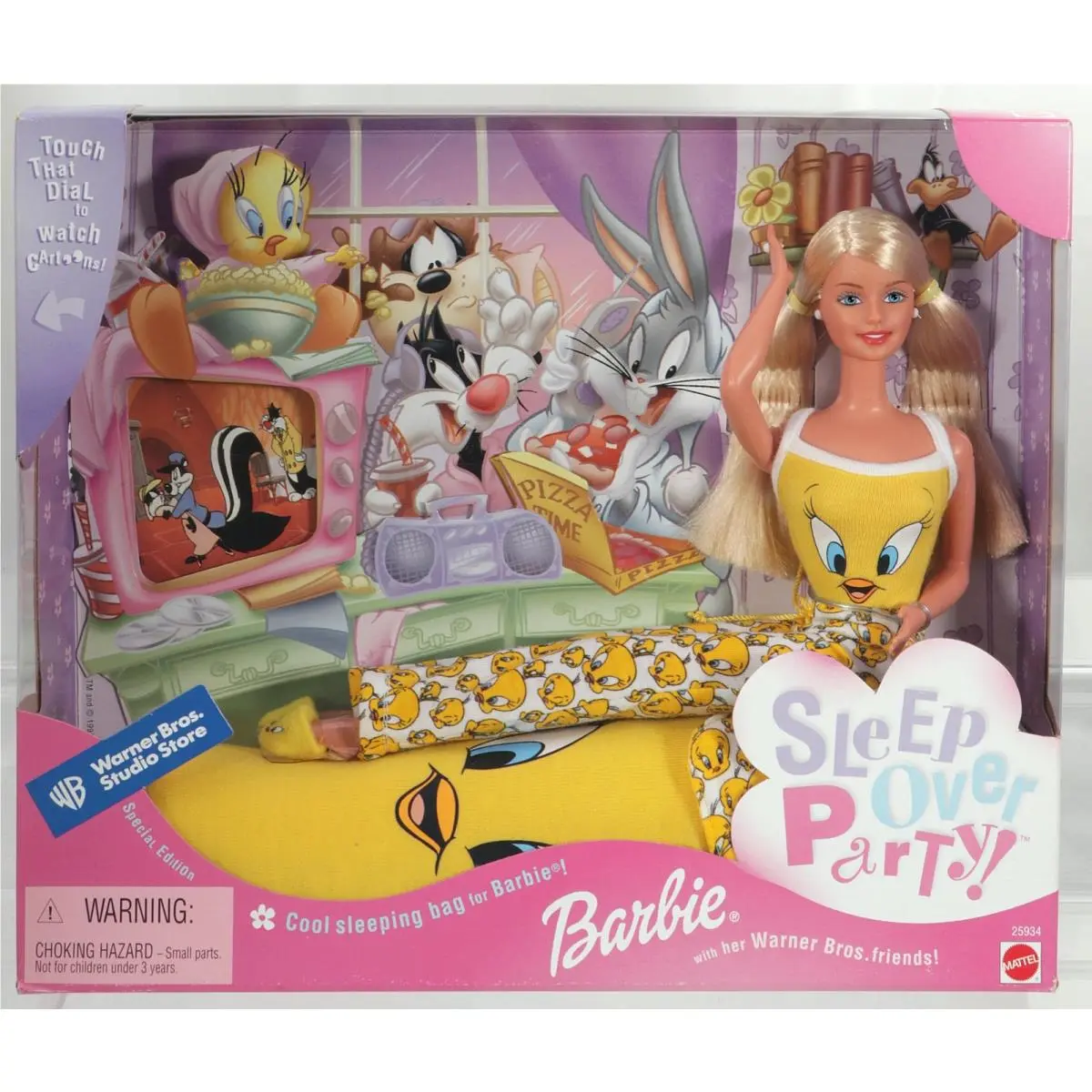 Sleep Over Party Barbie Doll Warner Bros. - 25934 Never Removed From Box 1999