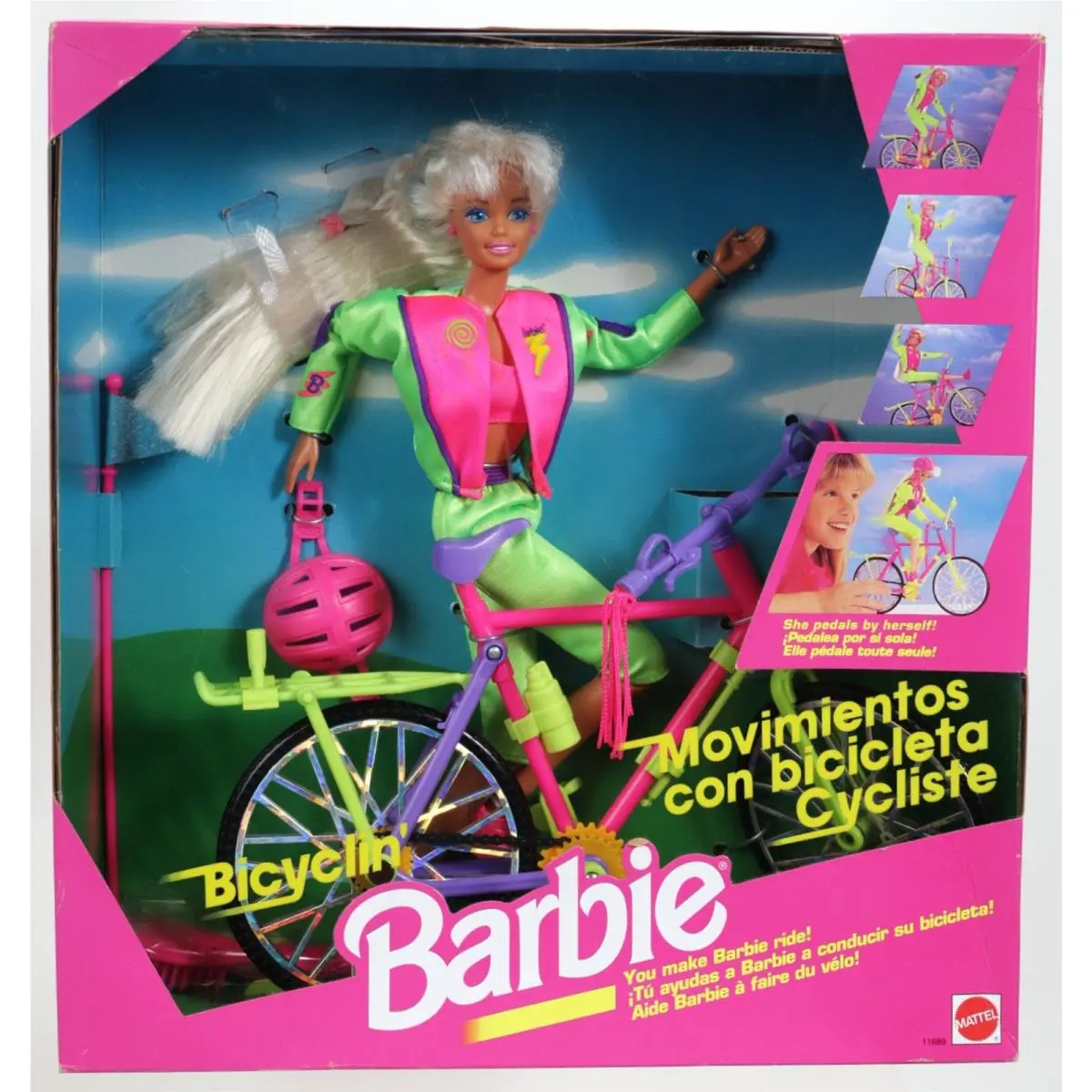 Foreign Bicyclin` Barbie Doll Set - 11689 Never Removed From Box 1995 by Mattel