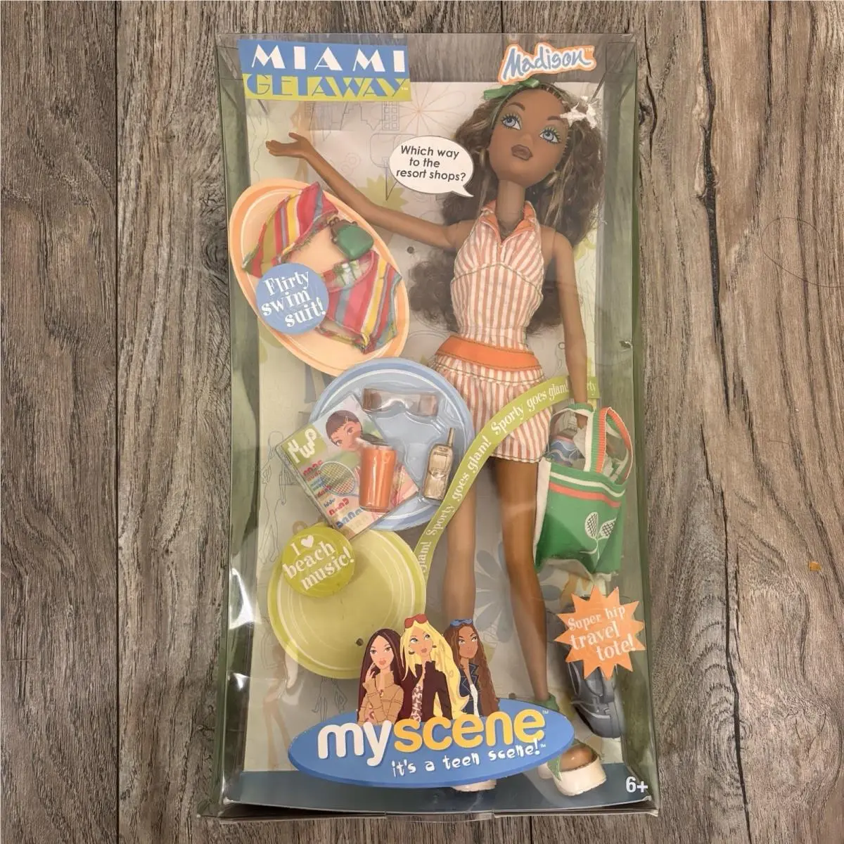 Barbie My Scene Miami Getaway G6125 Madison Swim Suit Tote 2004 Mattel/read