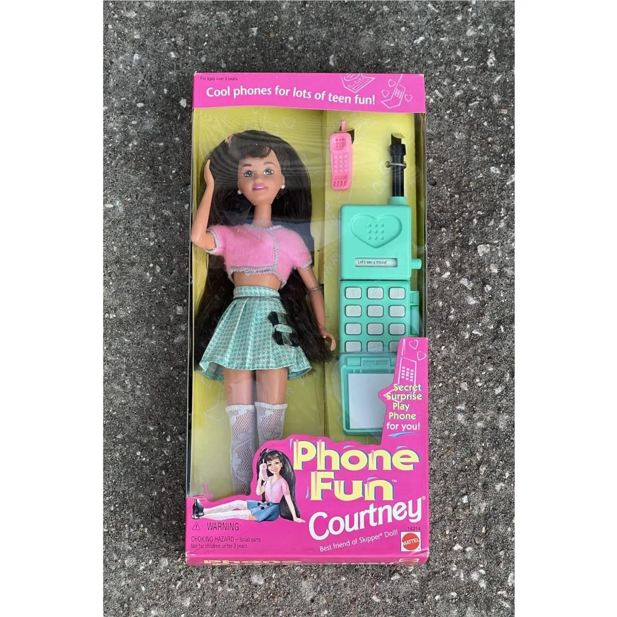 Barbie 1995 Phone Fun Courtney Doll 14314 Nrfb Brunette Box