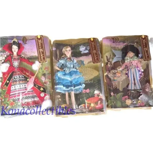 2007 Barbie Collector Alice in Wonderland Alice Queen of Hearts Mad Hatter