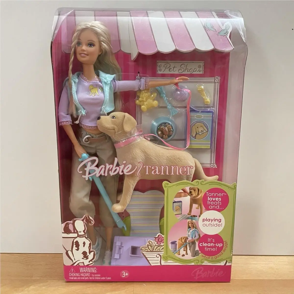 Barbie Doll with Tanner The Pooping Dog and Accessories 2006 Mattel J9472 Nos