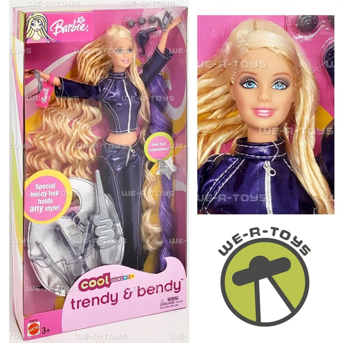 Barbie Cool Lookz Trendy Bendy Doll 2003 Mattel C0419