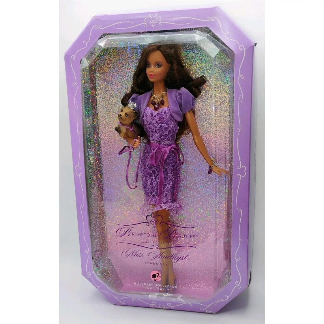 Mattel Birthstone Beauties Miss Amethyst February Barbie Collector Pink Label
