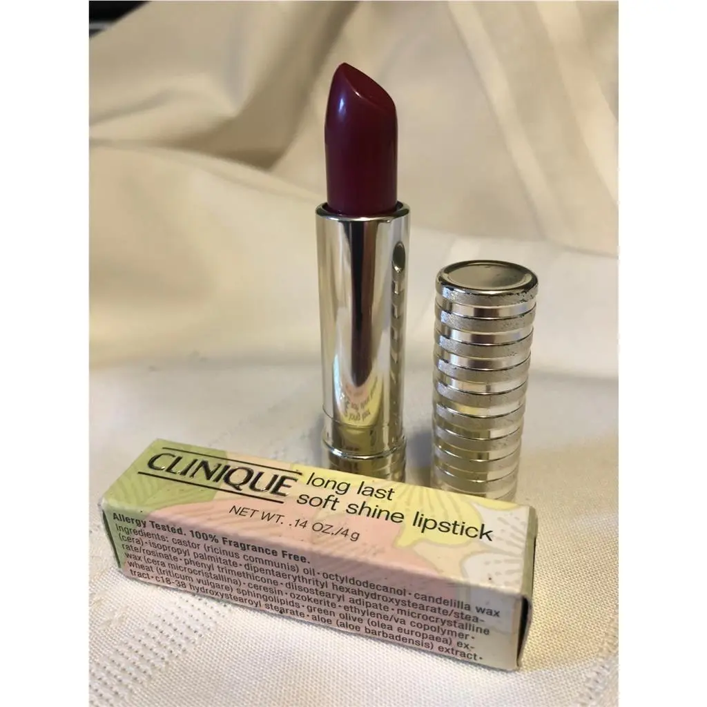 Clinique Long Last Soft Shine Lipstick Grape Cognac Full Size Rare Htf