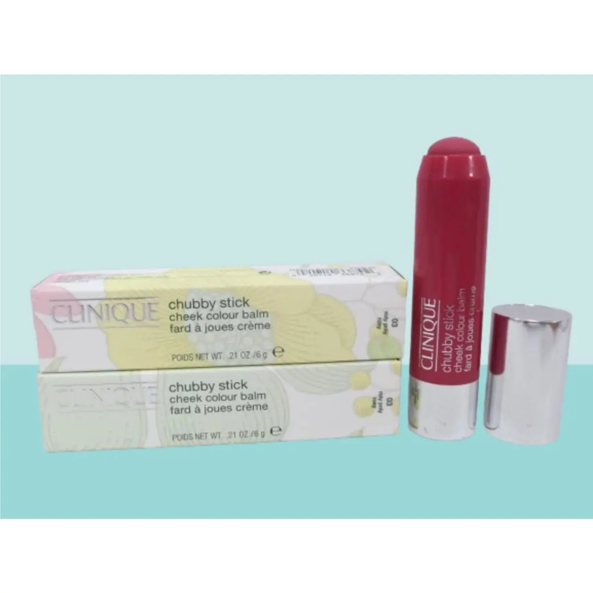 Clinique Chubby Stick Cheek Colour Balm 03 Roly Poly Rosy 0.21 OZ Boxed Lot OF 2