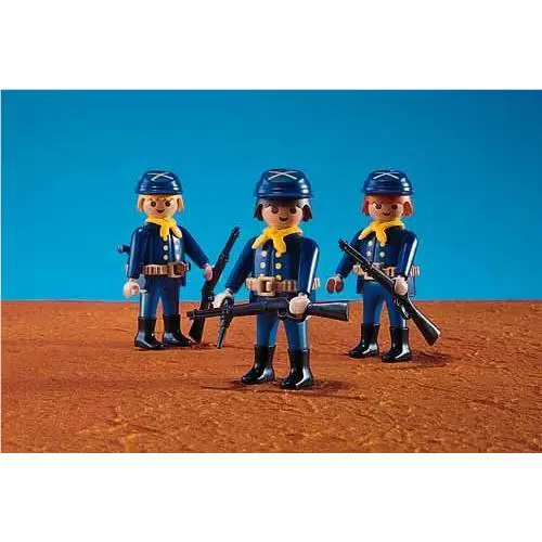 Playmobil 7047 Civil War 3 Union Soldiers in Package - 1996