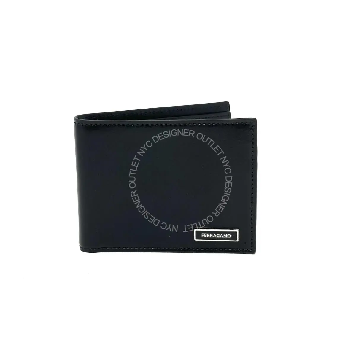 Salvatore Ferragamo Men Black Leather Bifold Wallet
