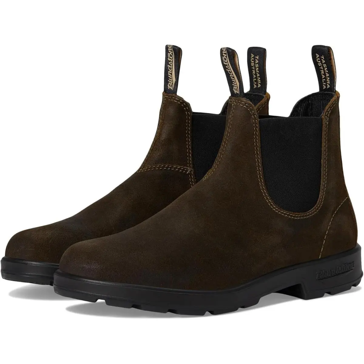 1615 Boots Men`s US 7.5 Olive Suede Round Toe Ankle Chelsea RHS6665 by Blundstone